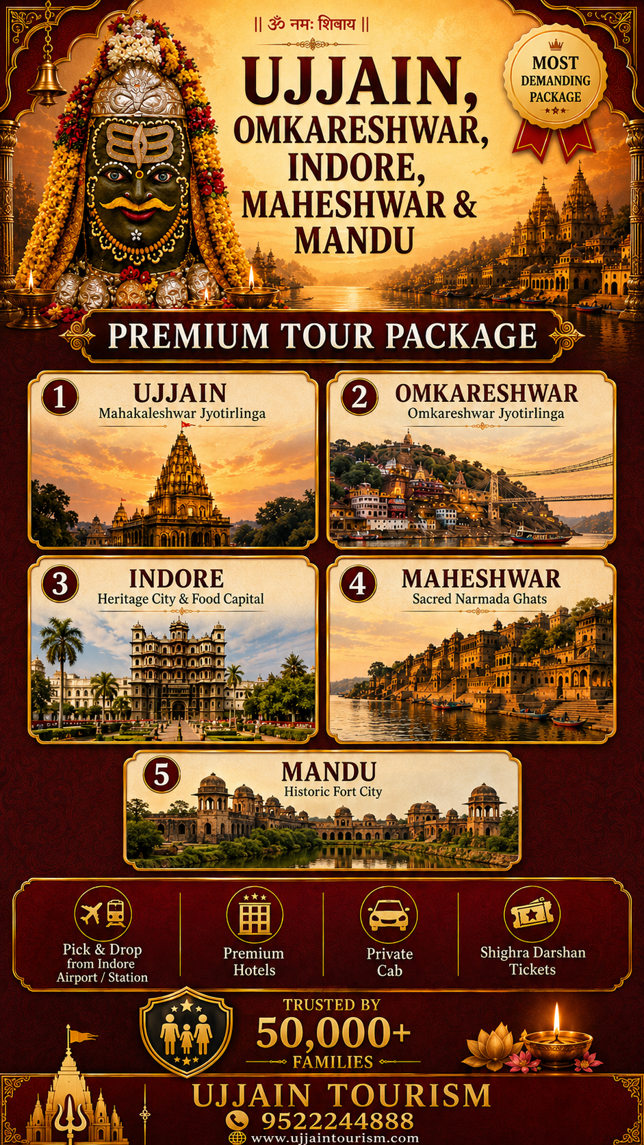 mobile version ujjain, omkareshwar, maheshwar, mandu and indore
